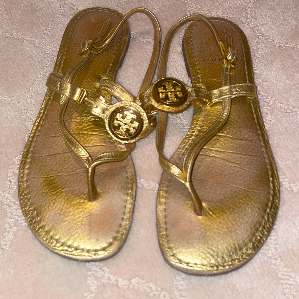 Tory Burch gold sandals